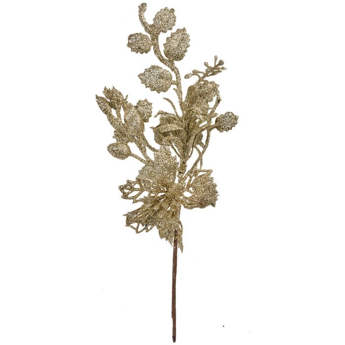 Clayre & Eef Decoratieve Tak Goudkleurig 12x6x27 cm Kunststof