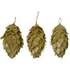 Clayre & Eef 66173GO Kerstdecoratie Bloem Goud Set van 3 Ø7x13cm