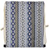 Juleeze JZBG0308 Rugzak Wit Blauw 34x1x43 cm Ethno Design Trekkoord