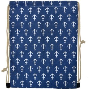 Juleeze JZBG0310 Rugzak blauw-wit nautisch 34x1x43 cm