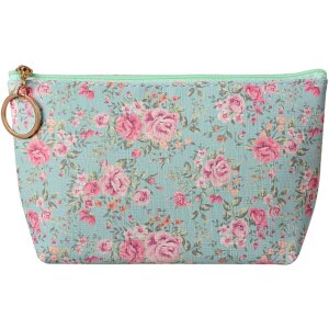 Juleeze toilettas bloemenpatroon groen roze 21x5x13 cm PU...