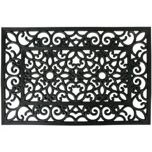 Clayre & Eef MC270 Deurmat Zwart 60x40x1 cm Rubber...