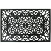 Clayre & Eef MC270 Deurmat Zwart 60x40x1 cm Rubber Rechthoekig Klassiek