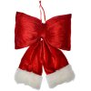 Clayre & Eef 66097M Decoratieve Strik Rood Wit Kunstbont 22x5x26 cm