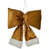 Clayre & Eef 66098L Decoratieve Strik Goudkleurig Wit Kunstbont 28x6x34 cm