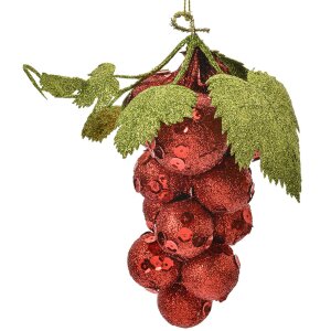 Clayre & Eef 66175R Kerstdecoratie druiventros rood...