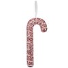 Clayre & Eef 66179 Decoratieve Hanger Candy Cane Roze Glitter 7x2x17cm