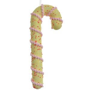 Clayre & Eef Hanger Candy Cane Geel Roze 10x3x26 cm...