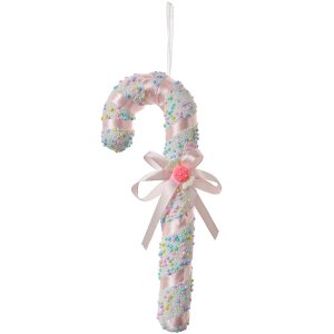 Clayre & Eef 66182 Suikerriet Hanger Wit Roze 10x3x26cm