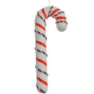 Clayre & Eef kerstdecoratie zuurstok wit-rood 26 cm...