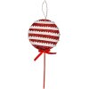 Clayre & Eef Kerstversiering Lolly Rood Wit 14x4x30 cm