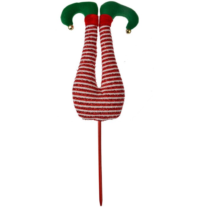 Clayre & Eef 66194 Kerst Elfenpoten Decoratie Rood Groen 19x4x52 cm