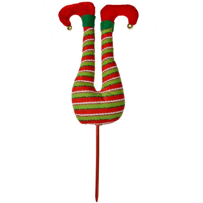 Clayre & Eef Kerst Elfen Poten Decoratie 19x4x50 cm Rood Groen Wit