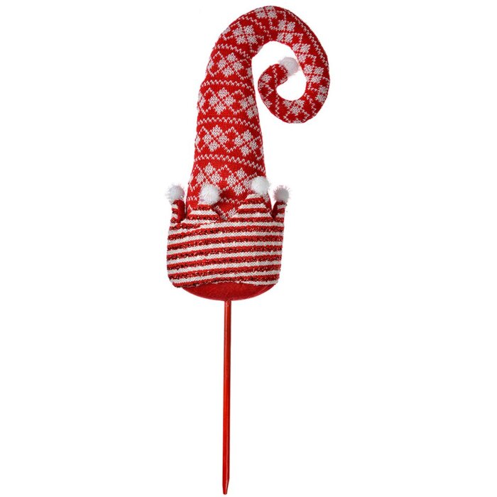 Clayre & Eef kerst elfenmuts rood wit 17x7x54 cm hout textiel