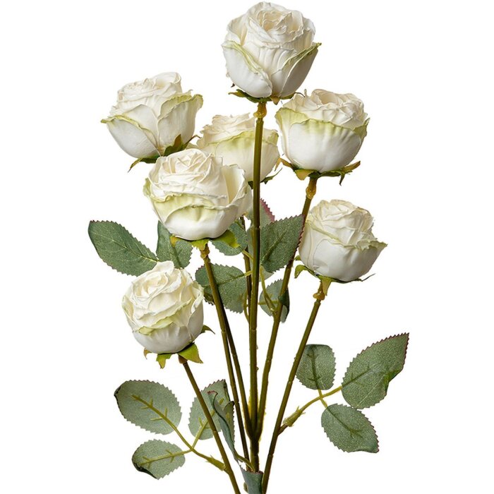 Clayre & Eef Decoratieve Tak Kunstmatige Rozen Wit 8x8x55 cm