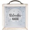 Clayre & Eef 65878 Spaarpot Wit 15x8x18 cm Landelijke stijl MDF Glas