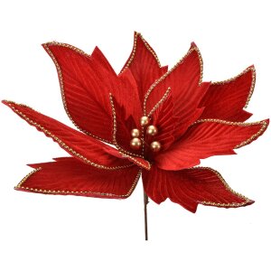 Clayre & Eef 66124 Kerstdecoratie Bloem Rood...