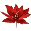 Clayre & Eef 66124 Kerstdecoratie Bloem Rood Goudkleurig Ø 43x28 cm Kunststof