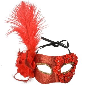 Clayre & Eef 66188 Masker Rood Goud 23x10x22 cm...