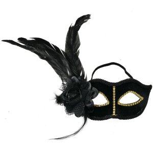 Clayre & Eef 66189 Masker Zwart Goud 22x9x21 cm...