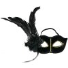 Clayre & Eef 66189 Masker Zwart Goud 22x9x21 cm Polyester met veren