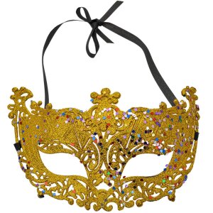 Clayre & Eef 66192 Masker Goudkleurig 18x8x11 cm...