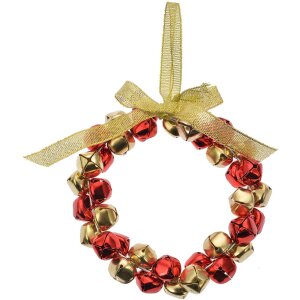 Clayre & Eef 66201 Decoratie Hanger Rood Goud Ø 11x2 cm IJzer