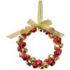 Clayre & Eef 66201 Decoratie Hanger Rood Goud Ø 11x2 cm IJzer