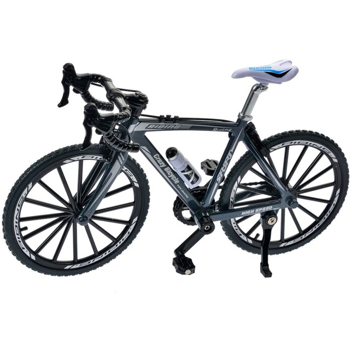 Clayre & Eef 66203 Model Fiets Grijs/Zwart 20x5x12 cm Decoratie IJzer Kunststof