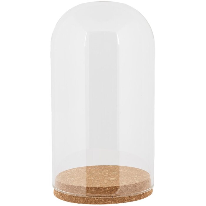 Clayre & Eef Glazen Bel Ø12x22cm Transparant met Kurkbodem Glazen Decoratie