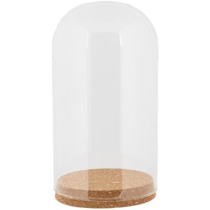 Clayre & Eef Glazen Bel Ø12x22cm Transparant met Kurkbodem Glazen Decoratie
