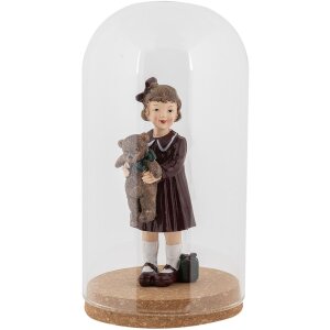Clayre & Eef Glazen Bel Ø12x22cm Transparant met Kurkbodem Glazen Decoratie