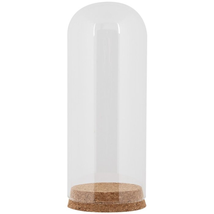 Clayre & Eef Glazen stolp Ø 8x20 cm met kurken bodem Transparant glas