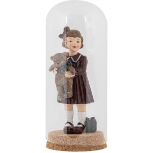 Clayre & Eef Glazen stolp Ø 8x20 cm met kurken bodem Transparant glas