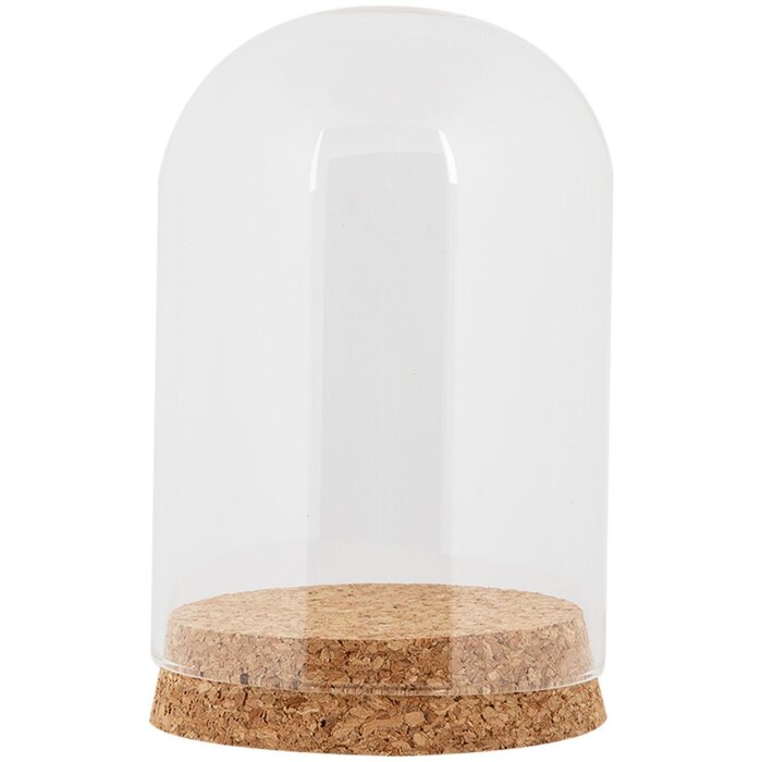 Clayre & Eef Glazen bel Ø8x12cm Transparant met kurken voet Decoratie