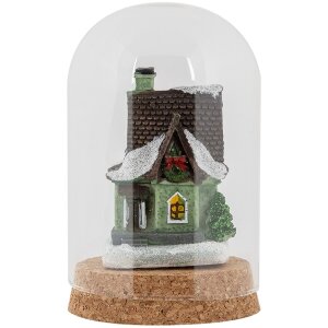 Clayre & Eef Glazen bel Ø8x12cm Transparant met kurken voet Decoratie