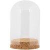 Clayre & Eef Glazen bel Ø8x12cm Transparant met kurken voet Decoratie