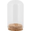 Clayre & Eef Glazen stolp Ø5x8cm Transparant met kurken voet Decoratieve stolp