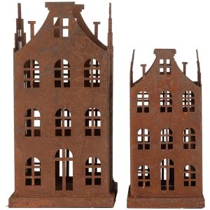 Clayre & Eef 6Y5775 Decoratie Huis Set van 2 Metalen...