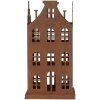 Clayre & Eef 6Y5775 Decoratie Huis Set van 2 Metalen Bruin Landelijke Stijl 11x11x21cm