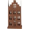 Clayre & Eef 6Y5775 Decoratie Huis Set van 2 Metalen Bruin Landelijke Stijl 11x11x21cm