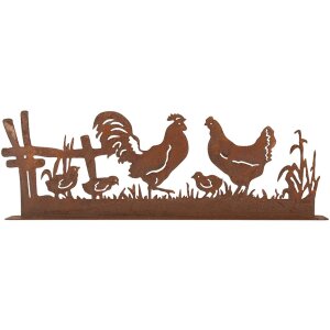Clayre & Eef 6Y5778 Decoratie Kip met Haan Bruin 41x5x14 cm Landelijke stijl