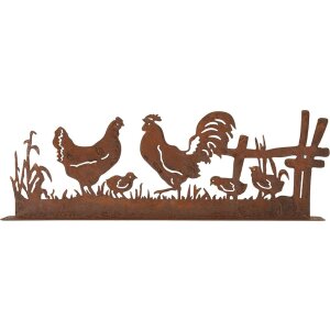 Clayre & Eef 6Y5778 Decoratie Kip met Haan Bruin 41x5x14 cm Landelijke stijl