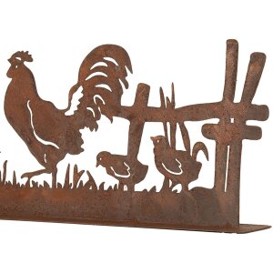 Clayre & Eef 6Y5778 Decoratie Kip met Haan Bruin 41x5x14 cm Landelijke stijl