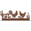 Clayre & Eef 6Y5778 Decoratie Kip met Haan Bruin 41x5x14 cm Landelijke stijl