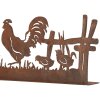 Clayre & Eef 6Y5778 Decoratie Kip met Haan Bruin 41x5x14 cm Landelijke stijl