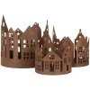 Clayre & Eef 6Y5784 Decoratie Huizen Set van 3 Landelijke Stijl Bruin Roest Afwerking