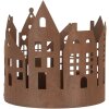 Clayre & Eef 6Y5784 Decoratie Huizen Set van 3 Landelijke Stijl Bruin Roest Afwerking