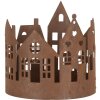 Clayre & Eef 6Y5784 Decoratie Huizen Set van 3 Landelijke Stijl Bruin Roest Afwerking