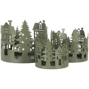 Clayre & Eef 6Y5788 Decoratie Huizen Set van 3...